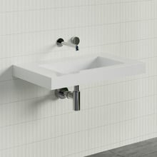 Essential Accessible 750mm Gloss White Rectangular Composite Wall Hung Basin